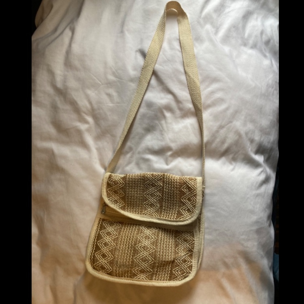 Boho straw like crossbody bag
